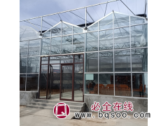智能玻璃温室 热镀锌钢制骨架 花卉大棚 无土栽培 外形美观图1
